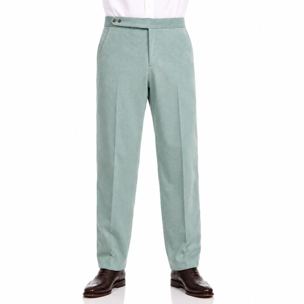 Mens 36 Gurkha Pants Seafoam Green Corduroy Flat Front Straight Fit Trousers NWT